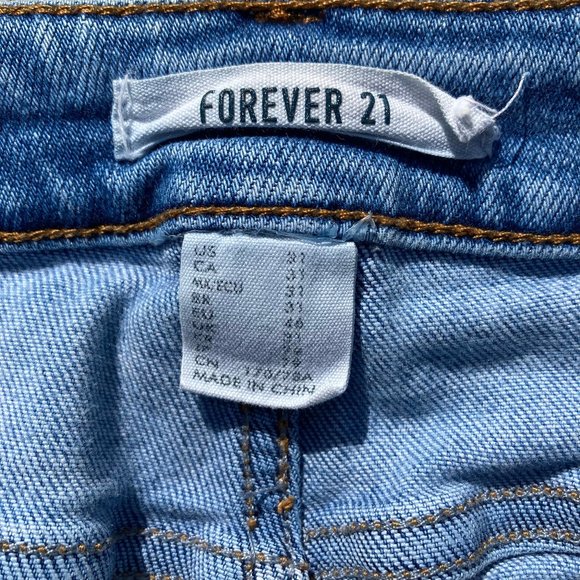 Forever 21 Jeans, Highly Distressed High Rise Button Fly, sz 31 (US 10) - Picture 7 of 7